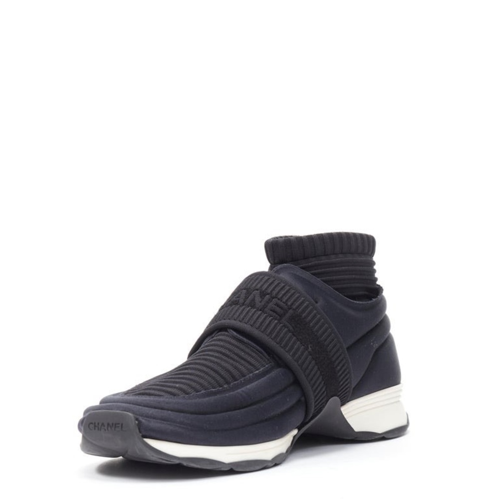 Rare Chanel black stretch speed trainers Size EU 42 US 9 UK 8